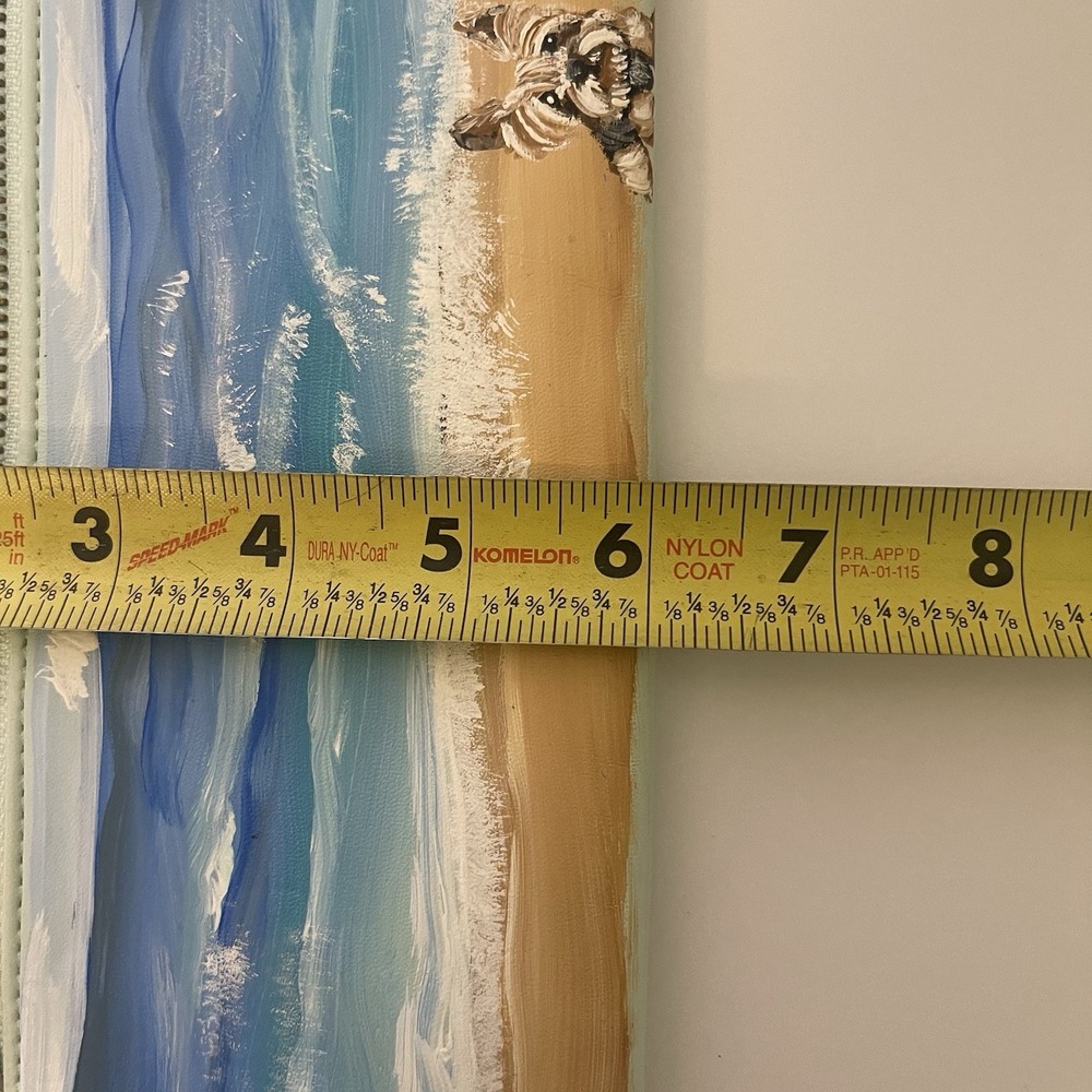 White House Black‎ Market Hand Painted Yorkie Beach Scene Wristlet Wallet - Picture 7 of 7